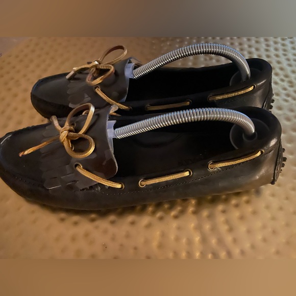 Black Driving loafer with camo tabby and gold accents - Picture 2 of 3